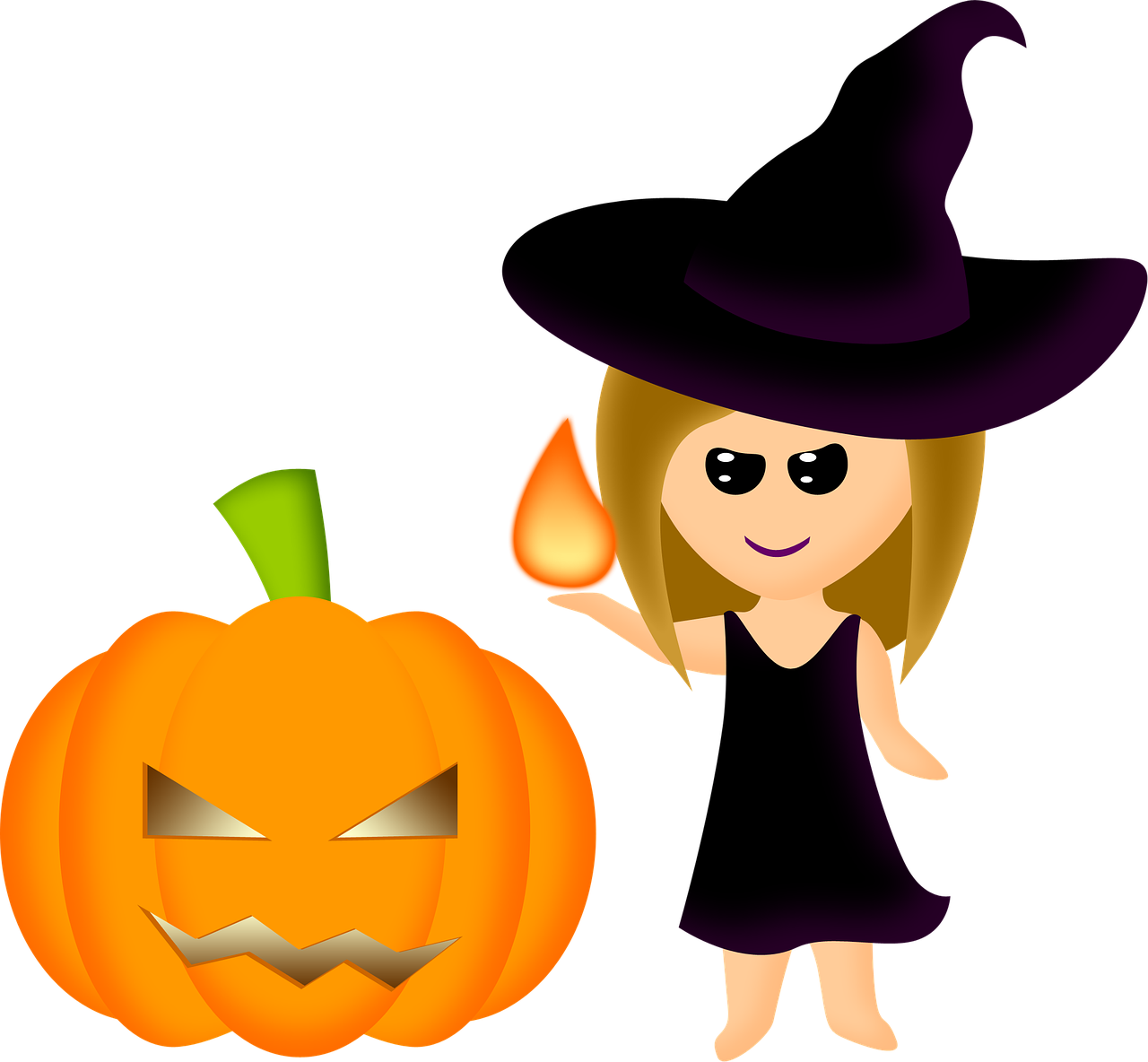 halloween witch pumpkin free photo