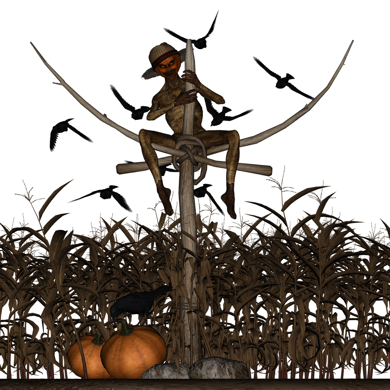 halloween  scarecrow  pumpkin free photo