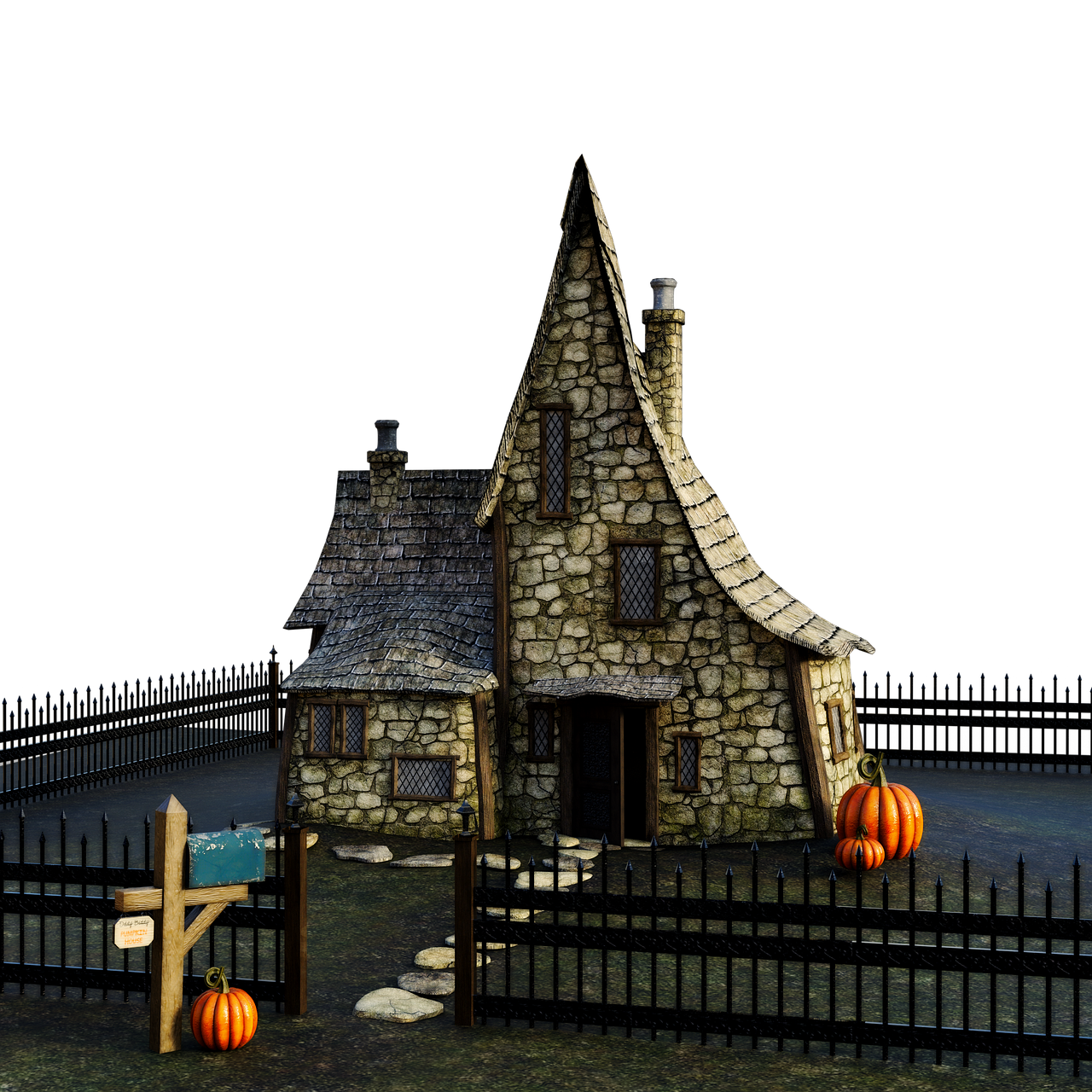 halloween  house  pumpkin free photo