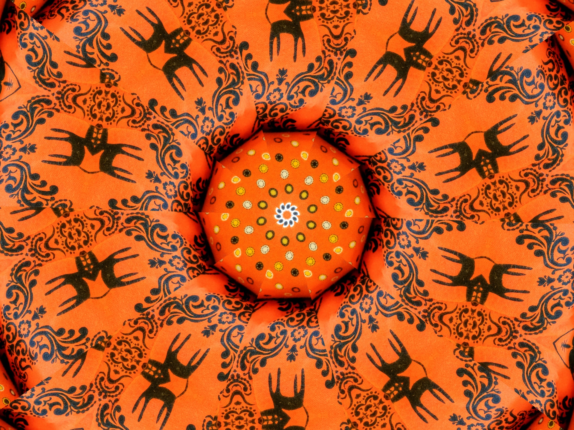 halloween kaleidoscope orange free photo