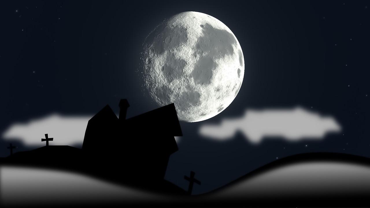 halloween night full moon background free photo