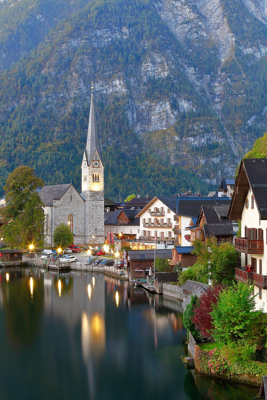 hallstatt  church  lake free photo