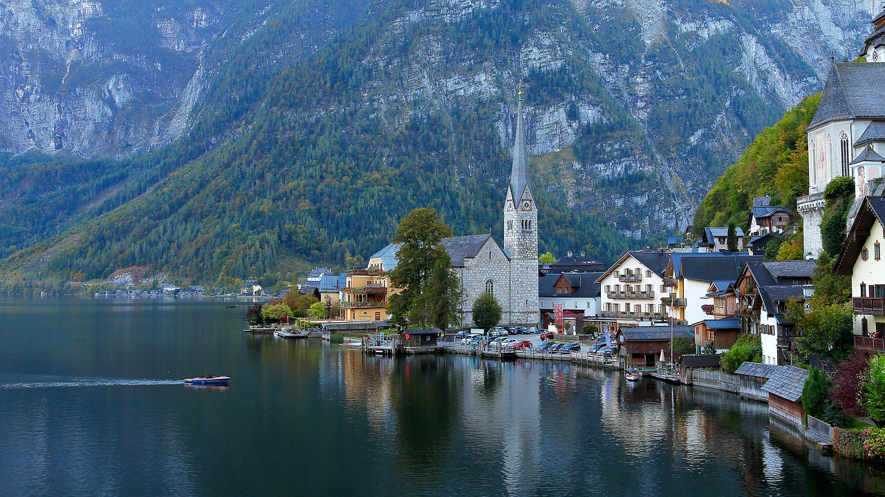 hallstatt  church  lake free photo