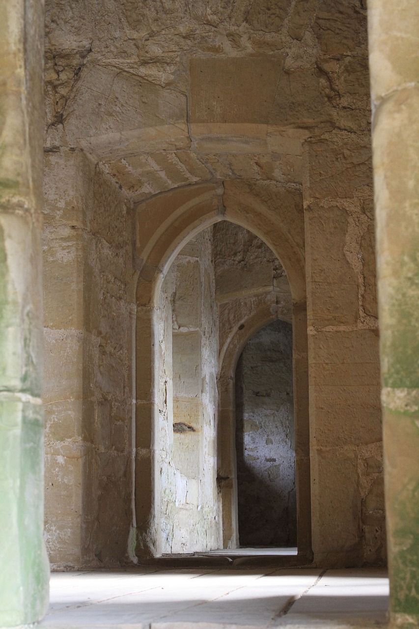 hallway sandstone arch free photo