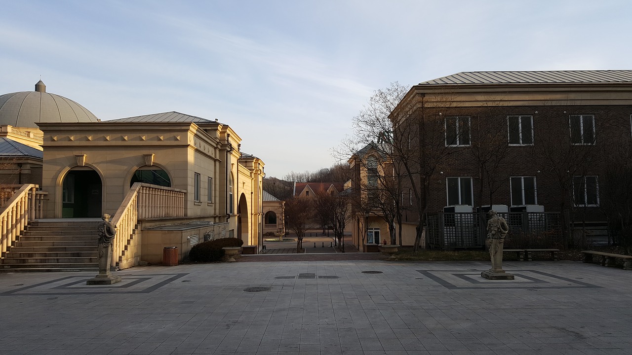 hallyu training center morning building free photo