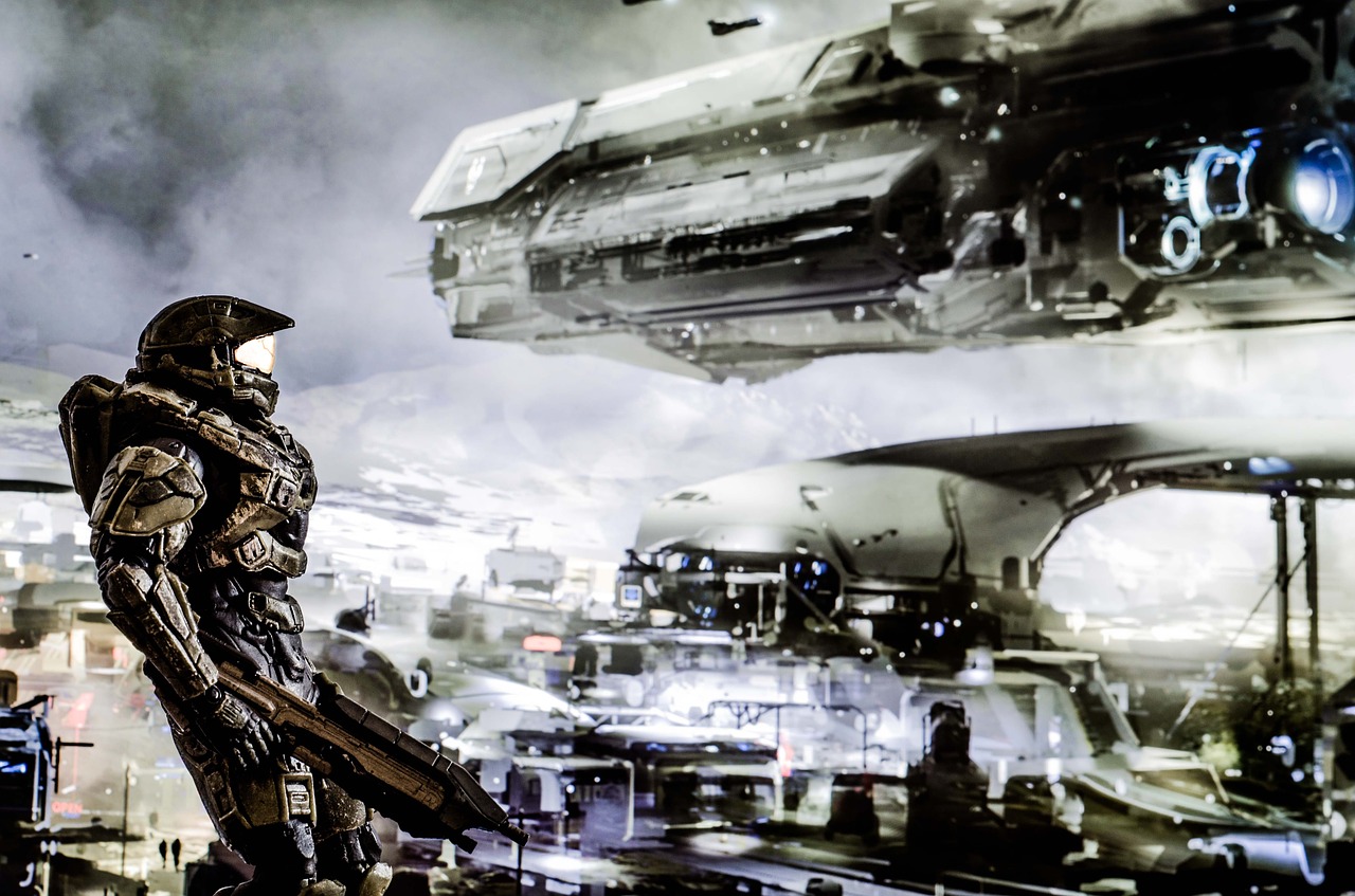 science fiction soldier spaceship free photo