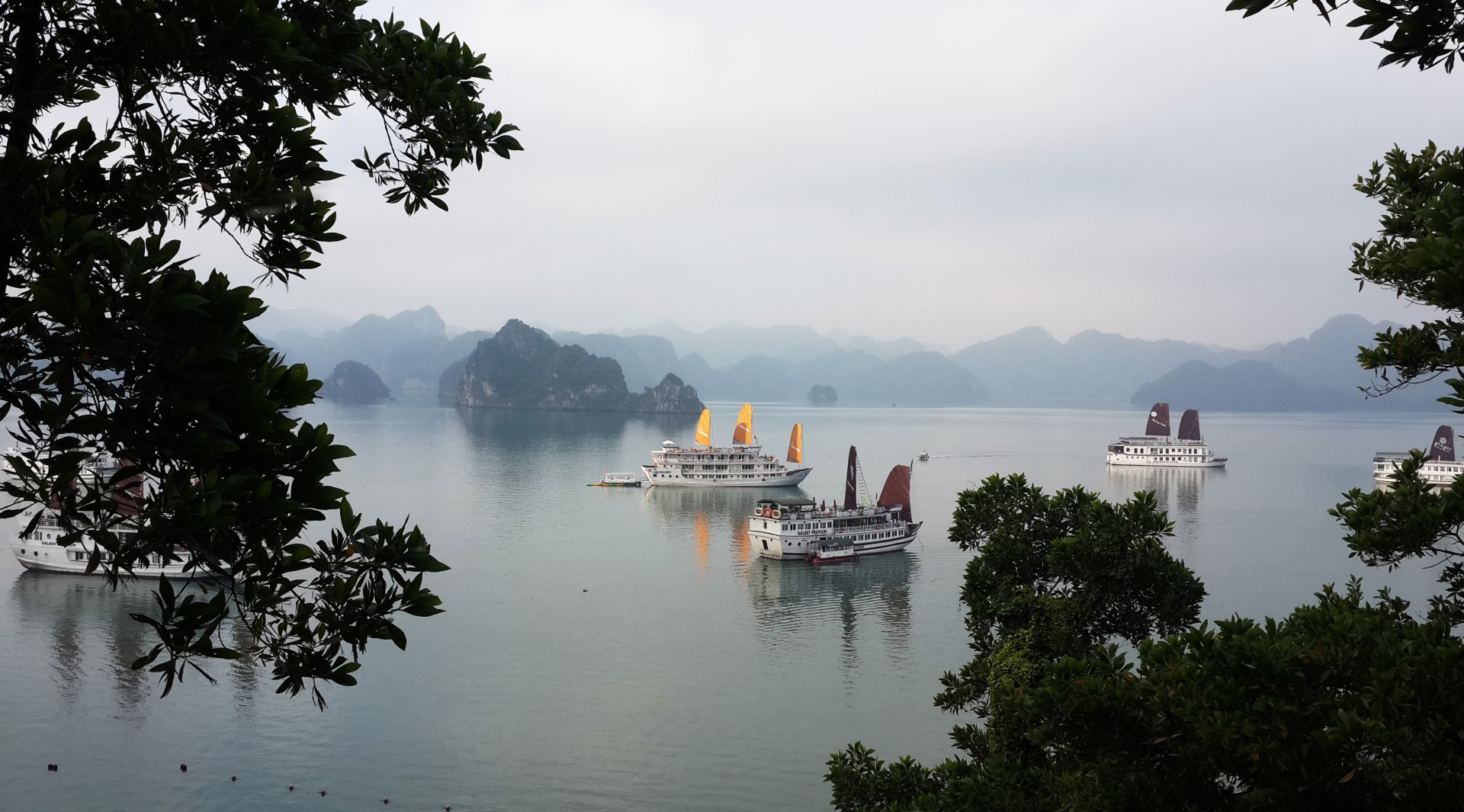 halong bay cruise junk sail vietnam free photo