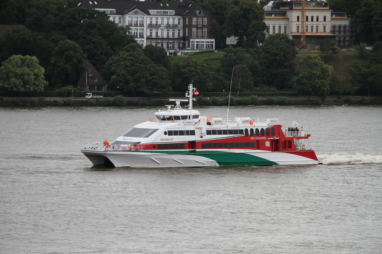 halunder jet catamaran passenger ship free photo