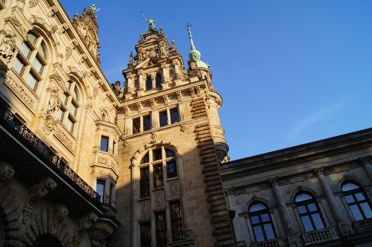 hamburg town hall courtyard free photo