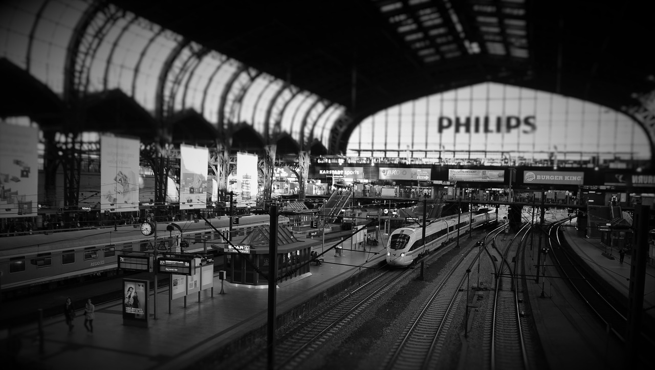 hamburg central station platform free photo