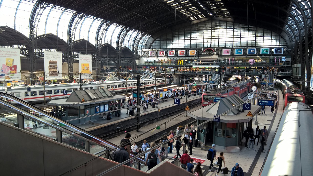 hamburg train station transportation free photo