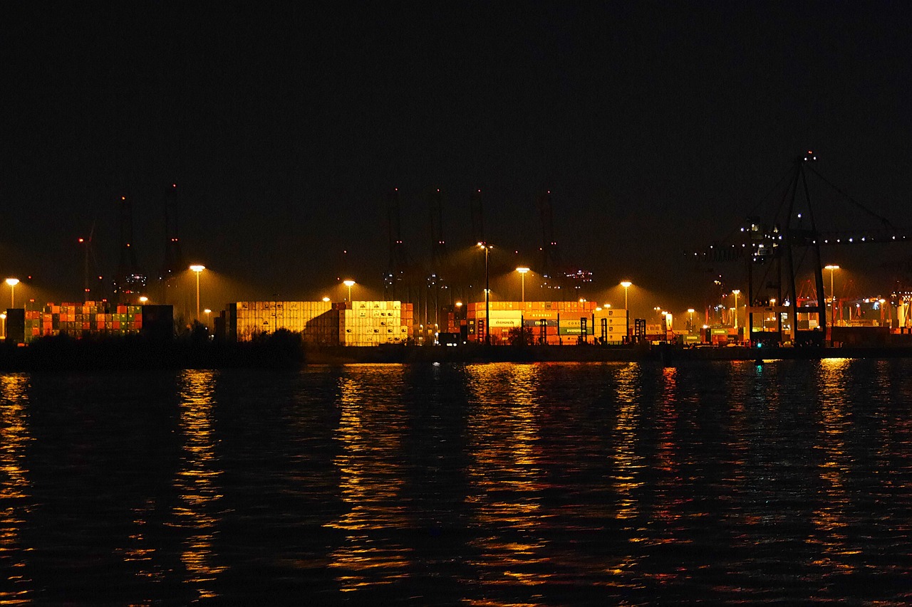 hamburg port freight harbor free photo