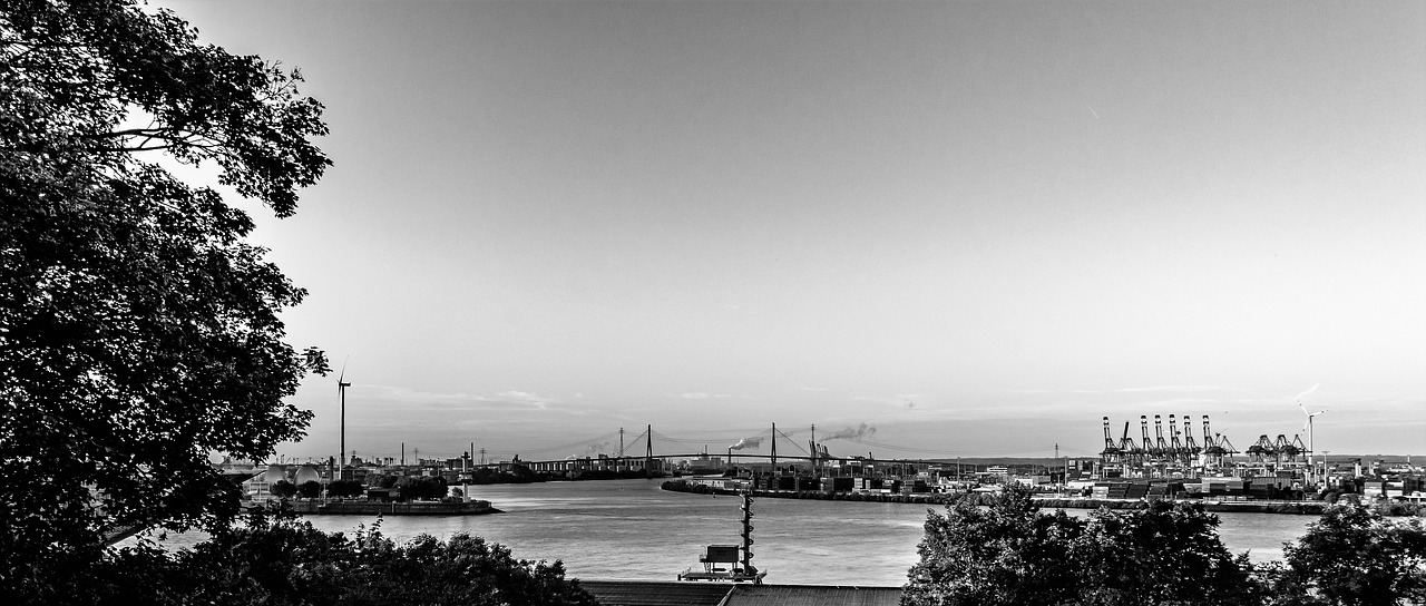 hamburg elbe harbour cranes free photo