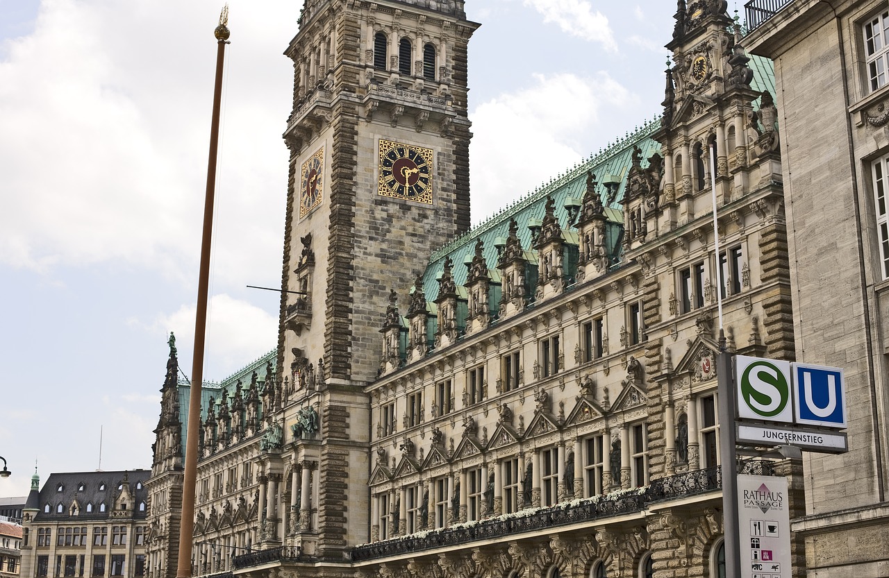 hamburg town hall hanseatic city free photo