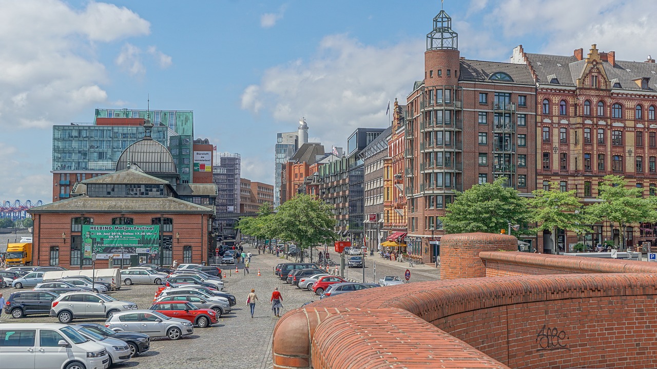 hamburg port wall free photo