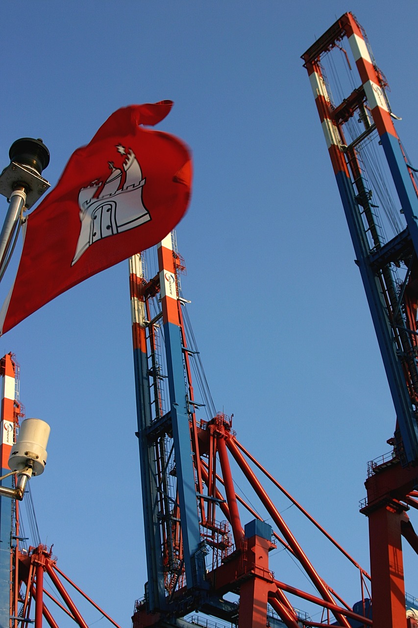 hamburg port flag free photo