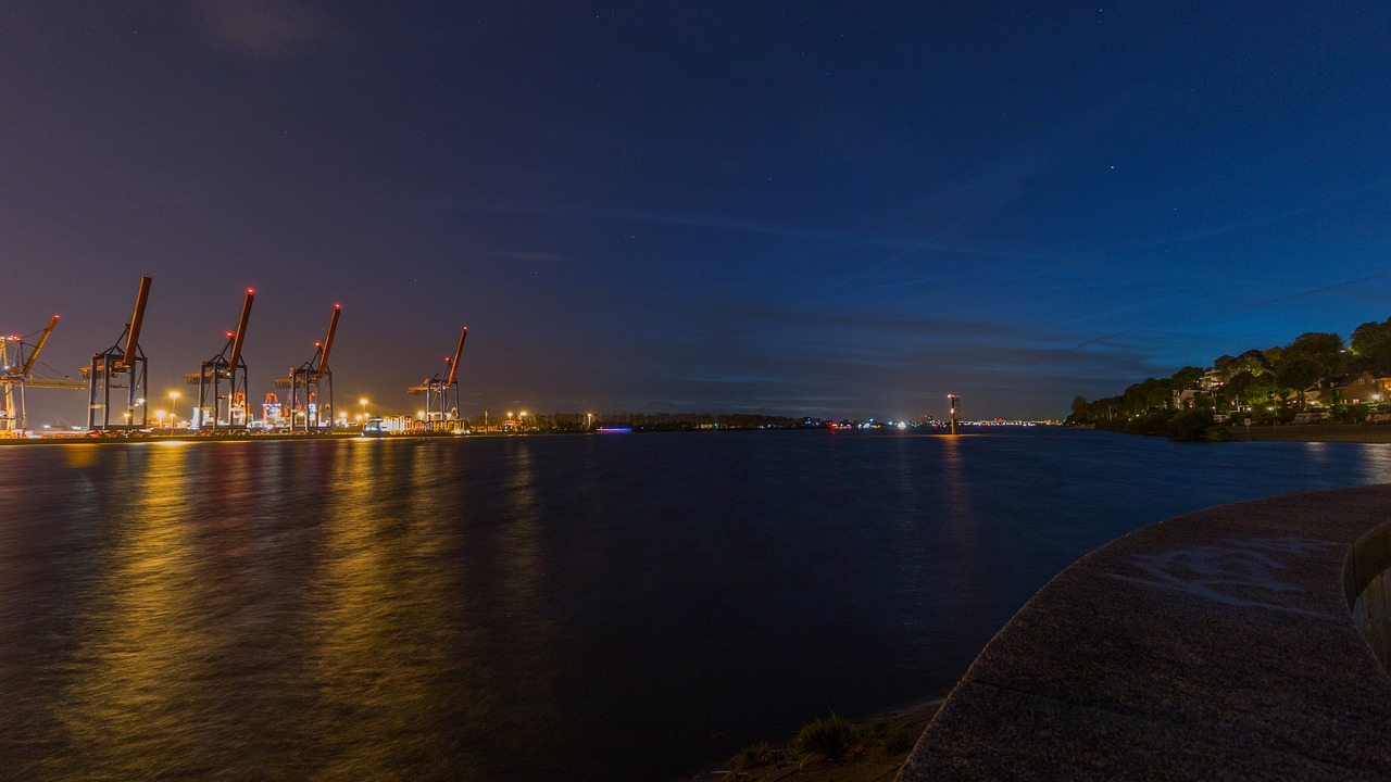 hamburg elbe lights free photo