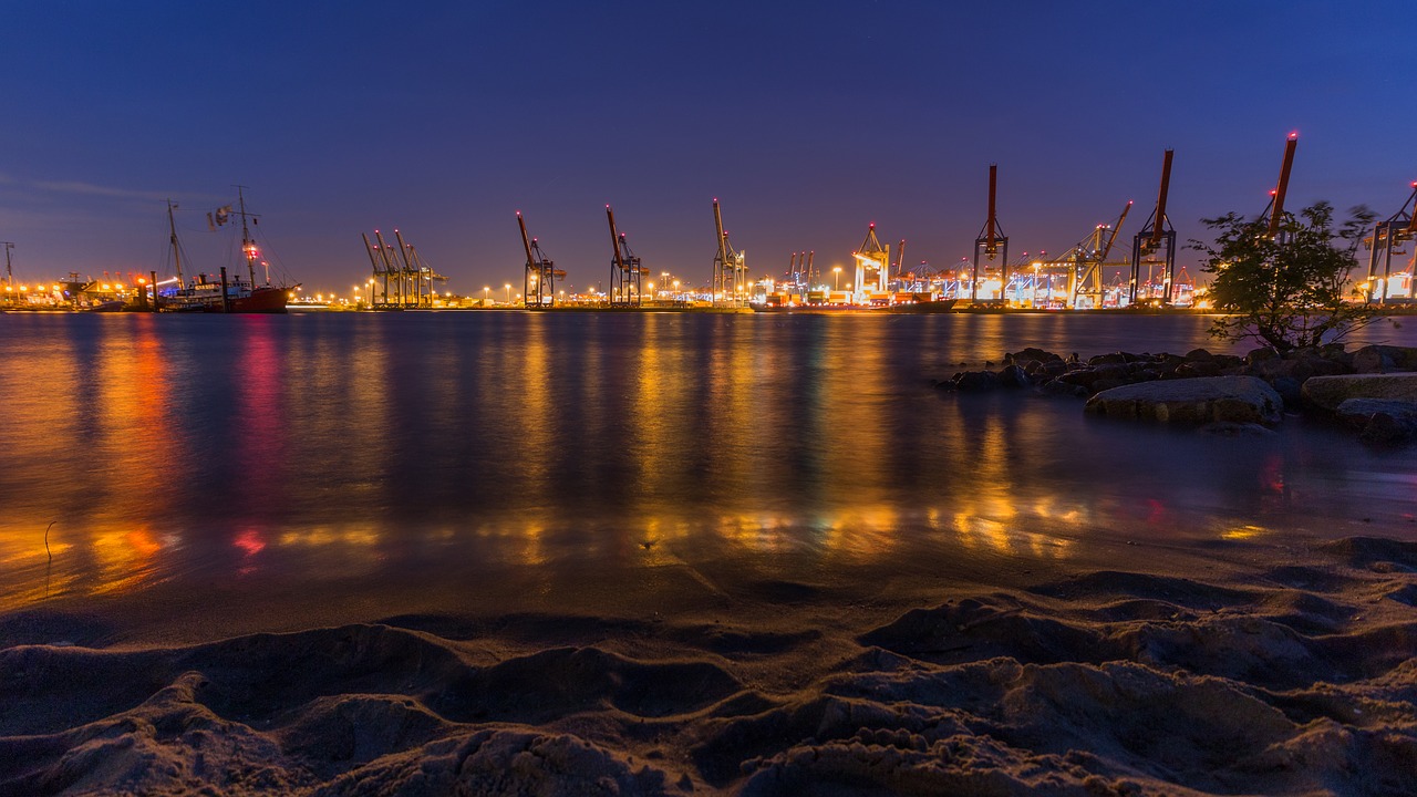 hamburg elbe lights free photo