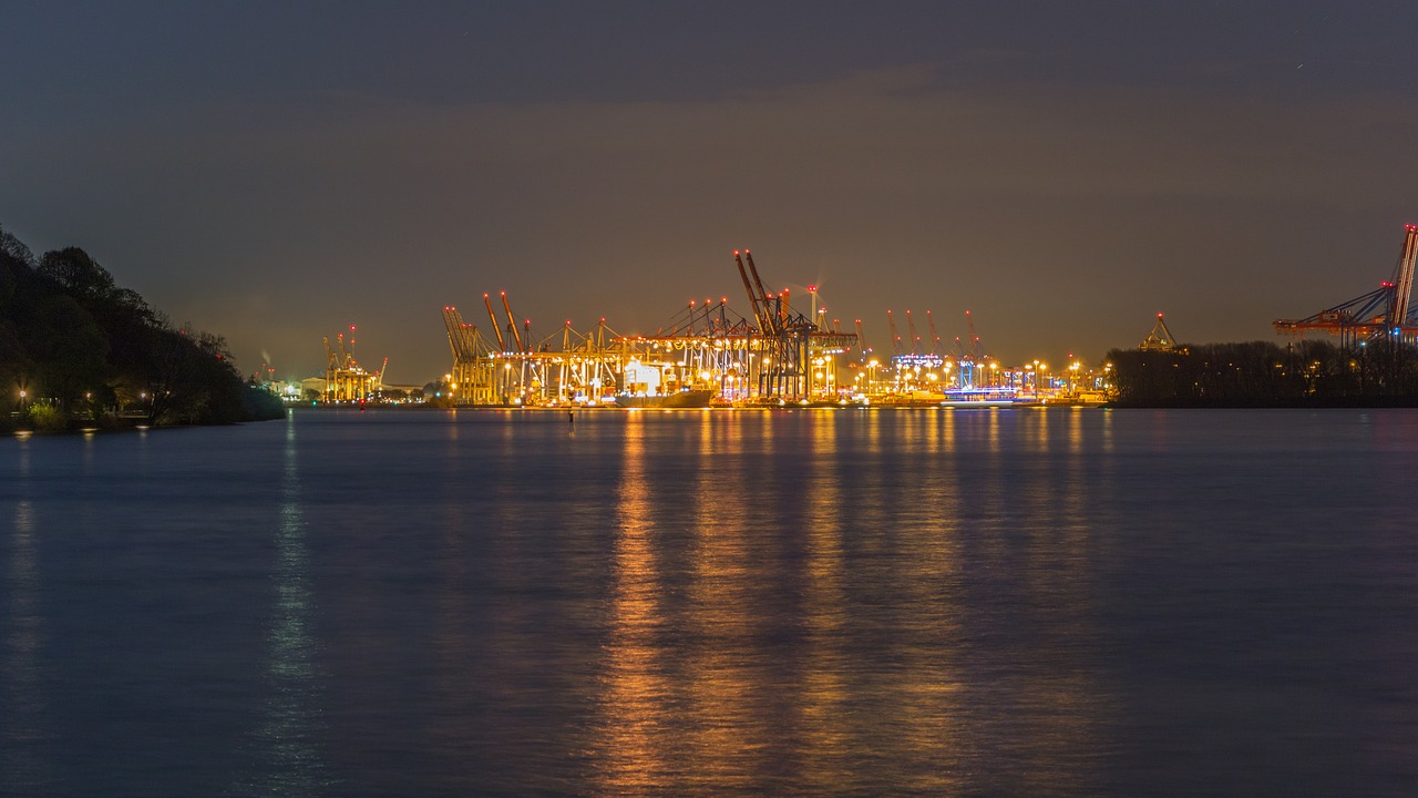 hamburg elbe sunset free photo