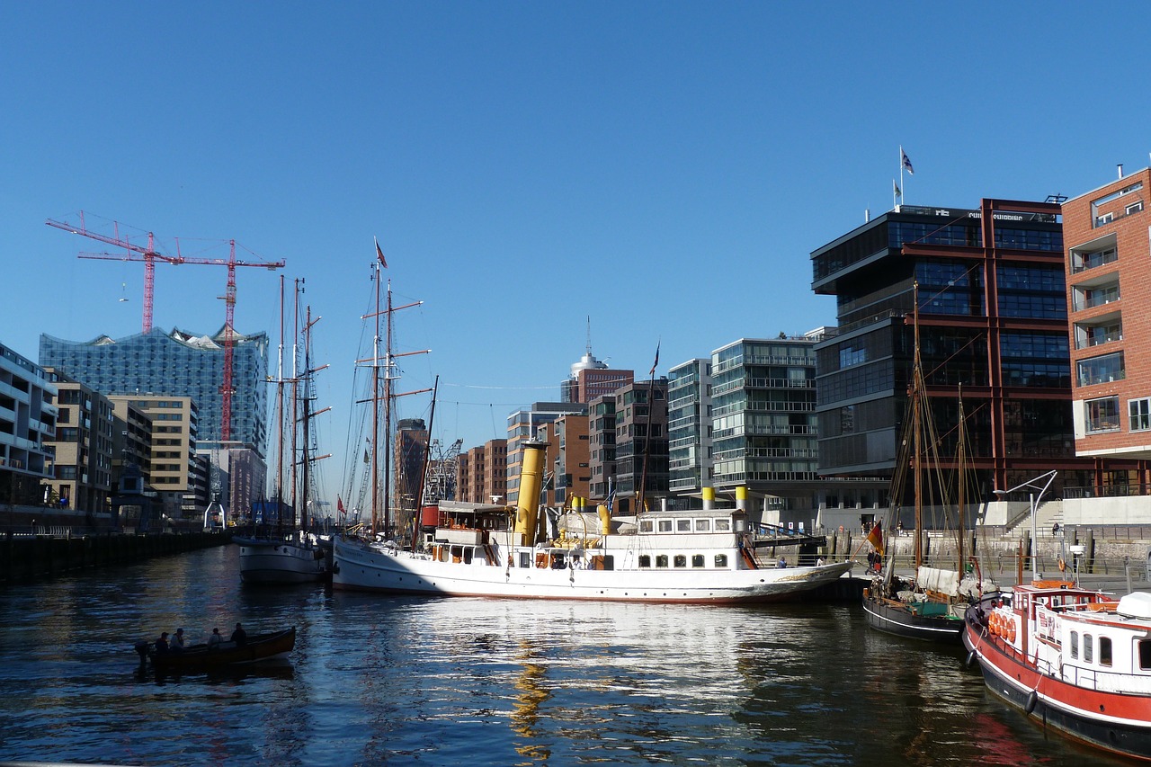 hamburg port ships free photo