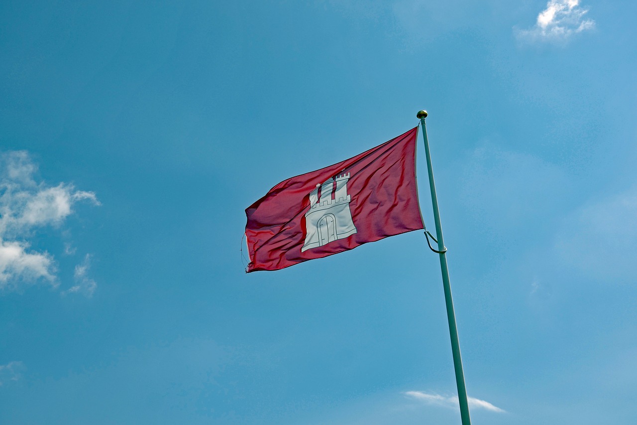 hamburg  flag  red free photo