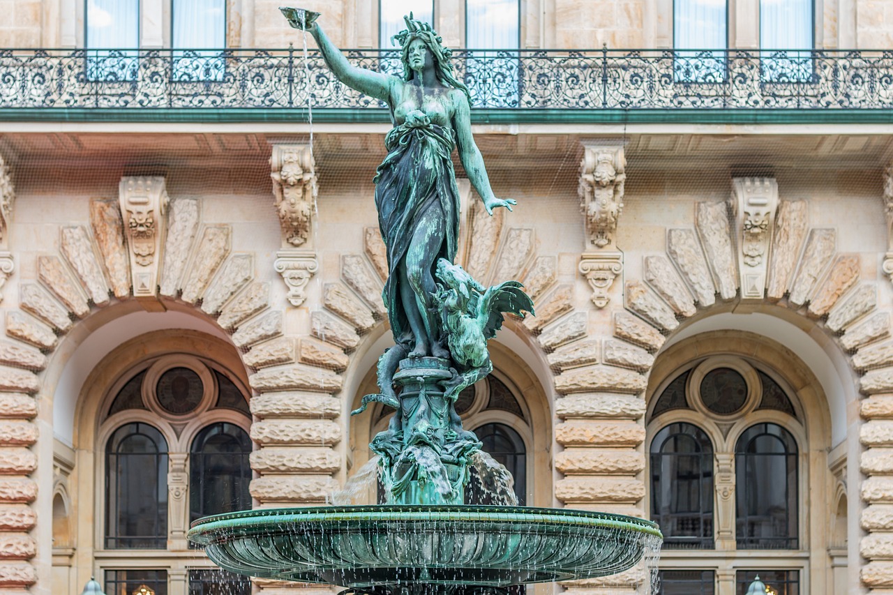 hamburg  town hall  fountain free photo