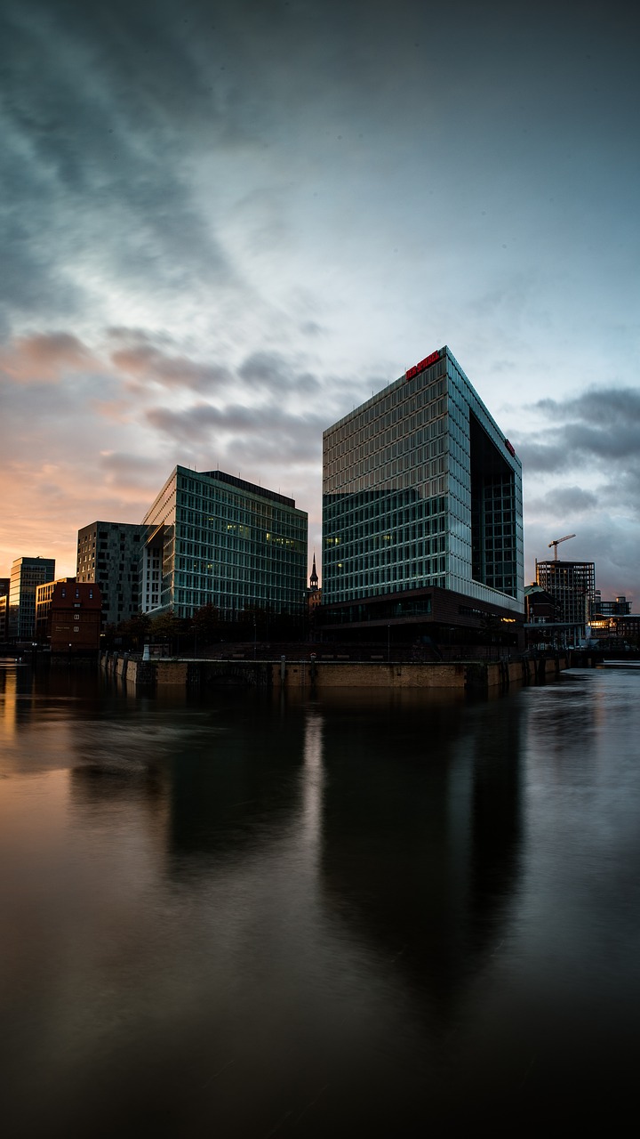 hamburg  building  mirroring free photo