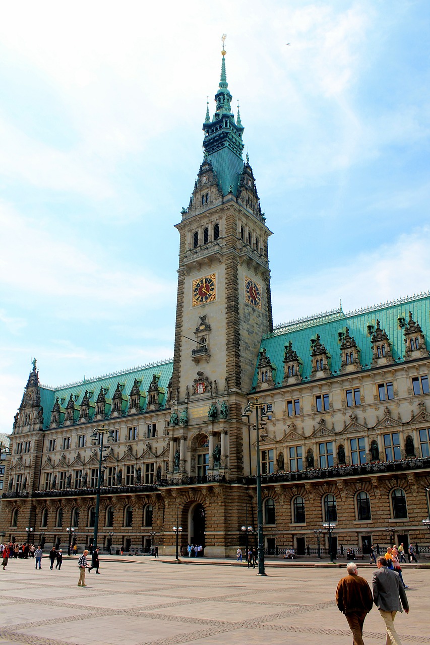 hamburg town hall town hall square free photo