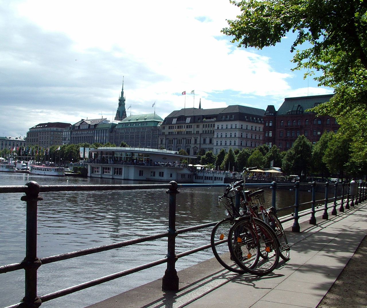 hamburg alster bicycles free photo