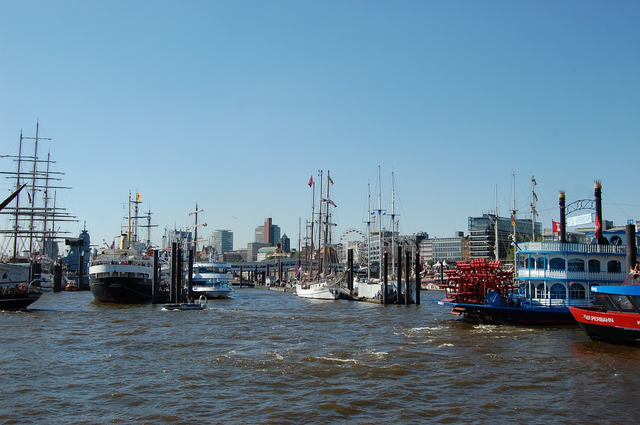 hamburg port ships free photo