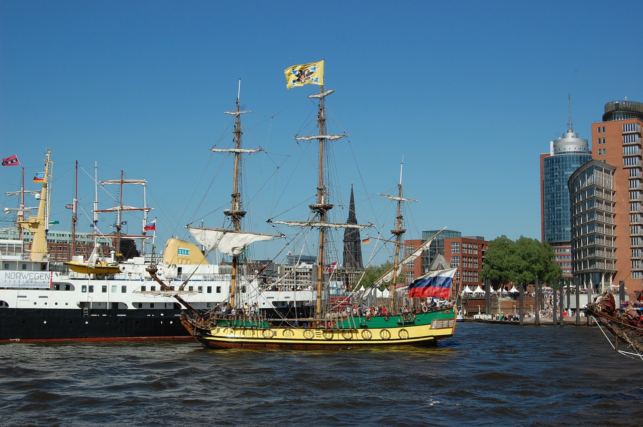 hamburg port ships free photo