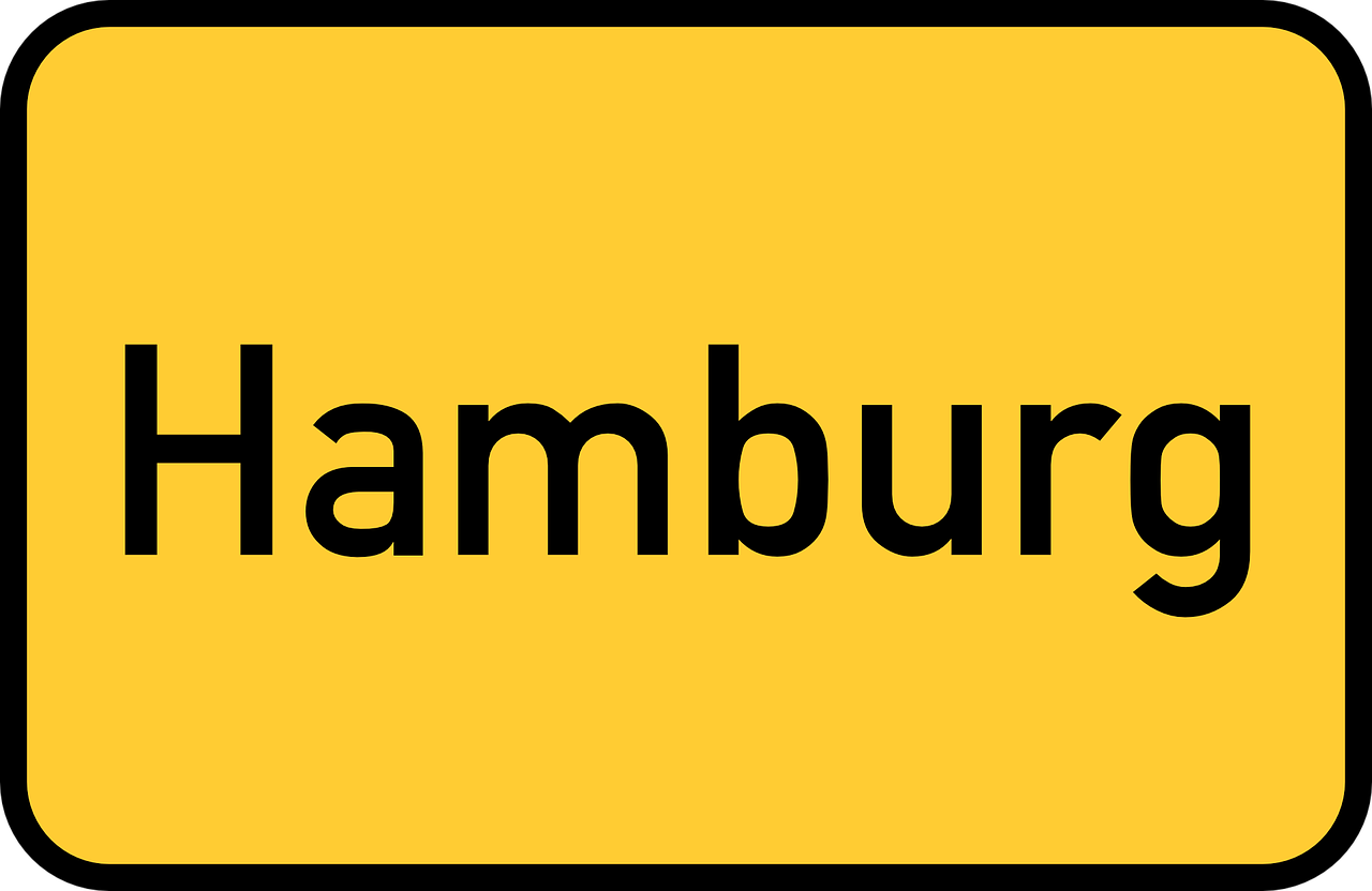 hamburg town sign city limits sign free photo