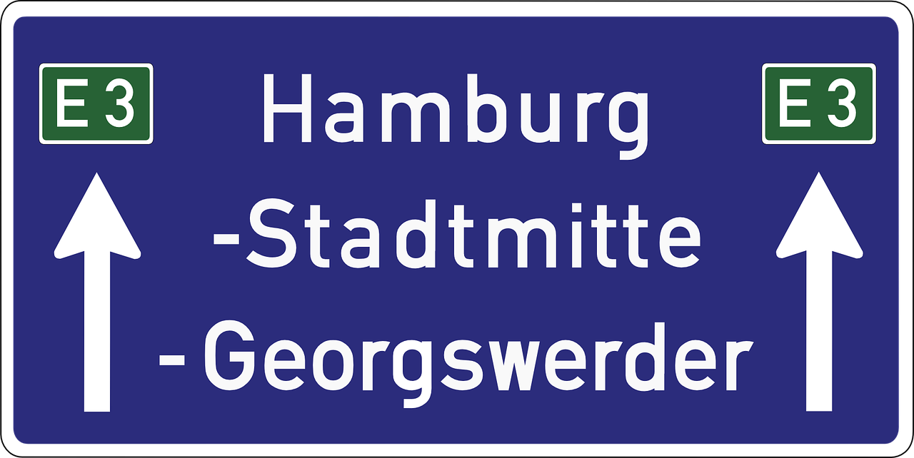 hamburg autobahn road sign free photo