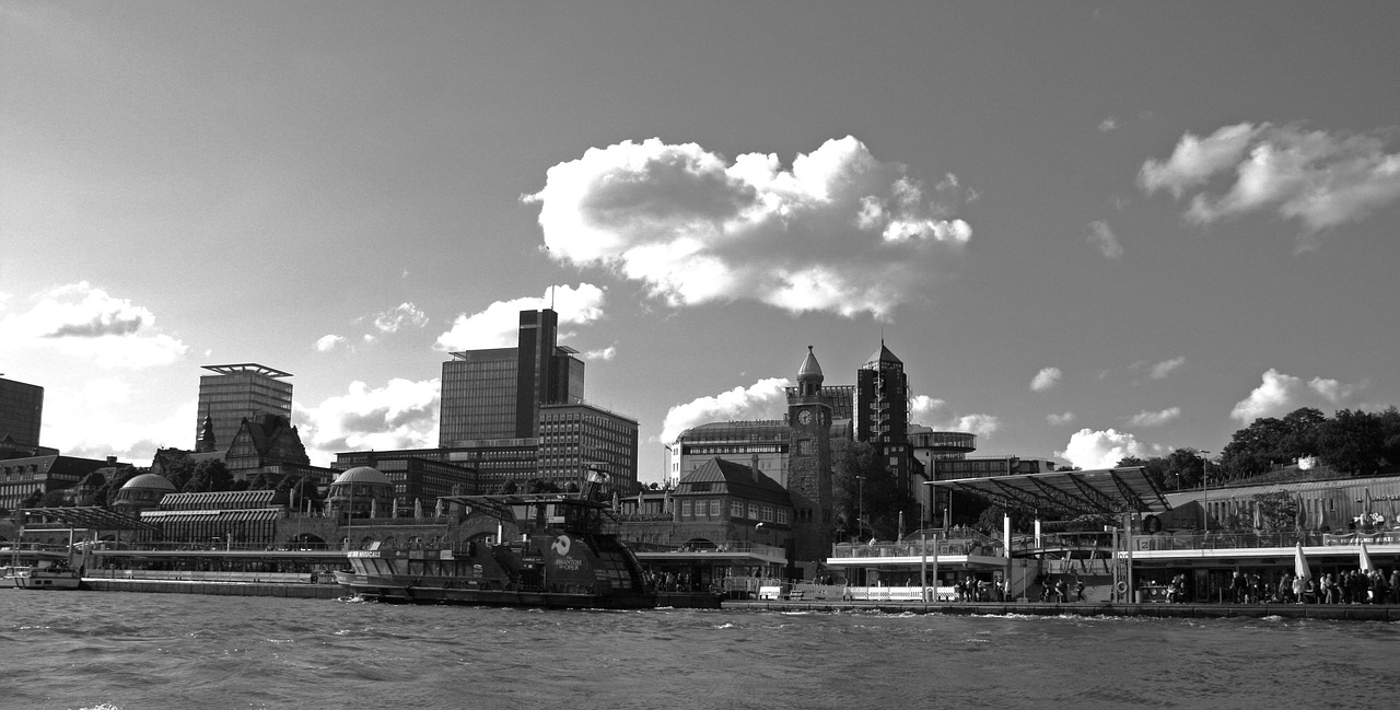 hamburg port landungsbrücken hanseatic city free photo