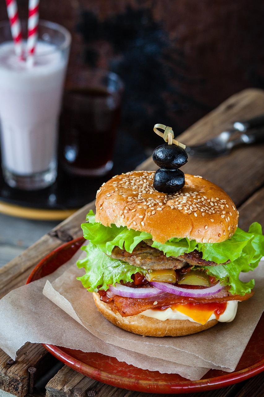 hamburger burger café free photo