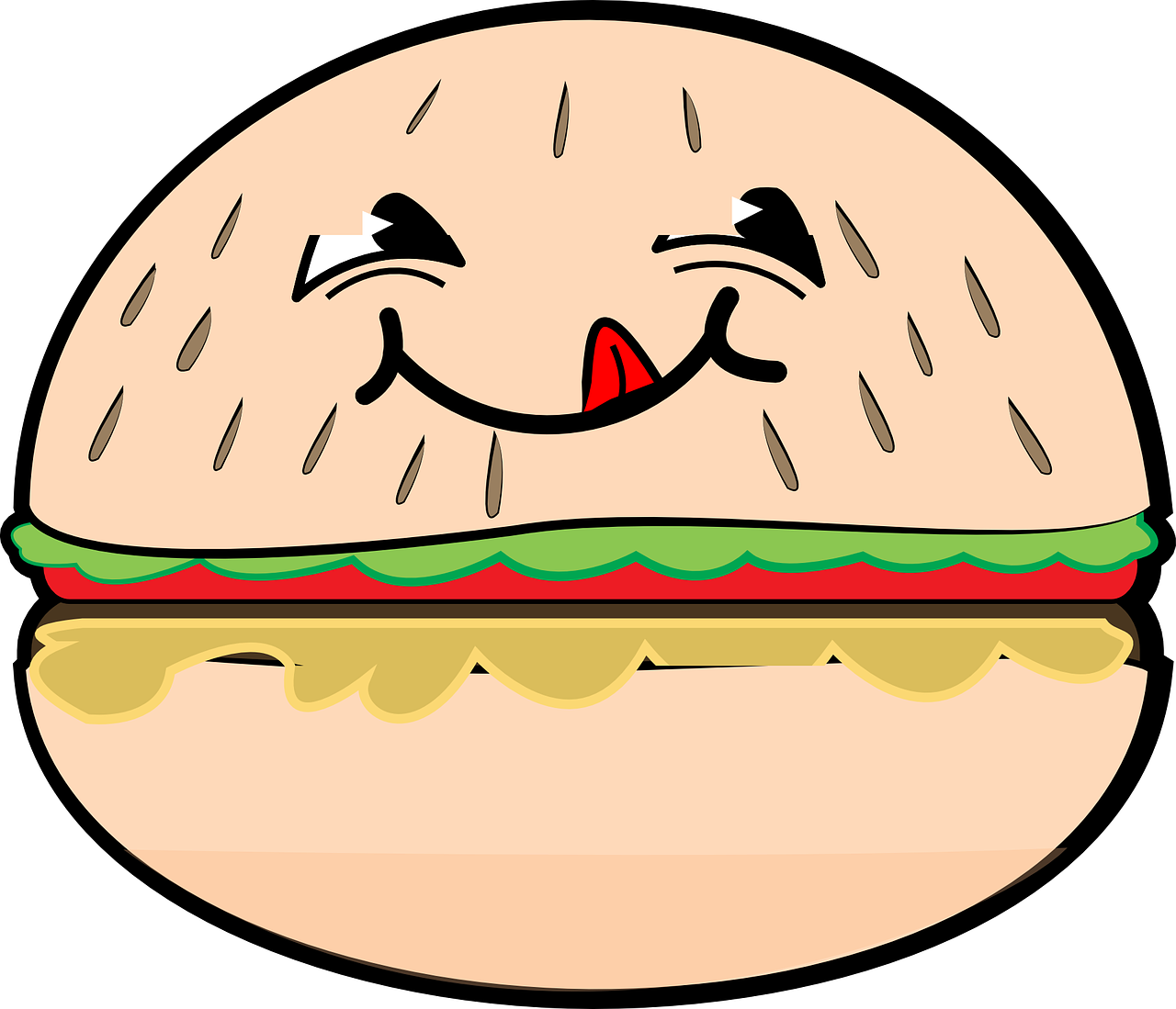 hamburger smile cartoon free photo