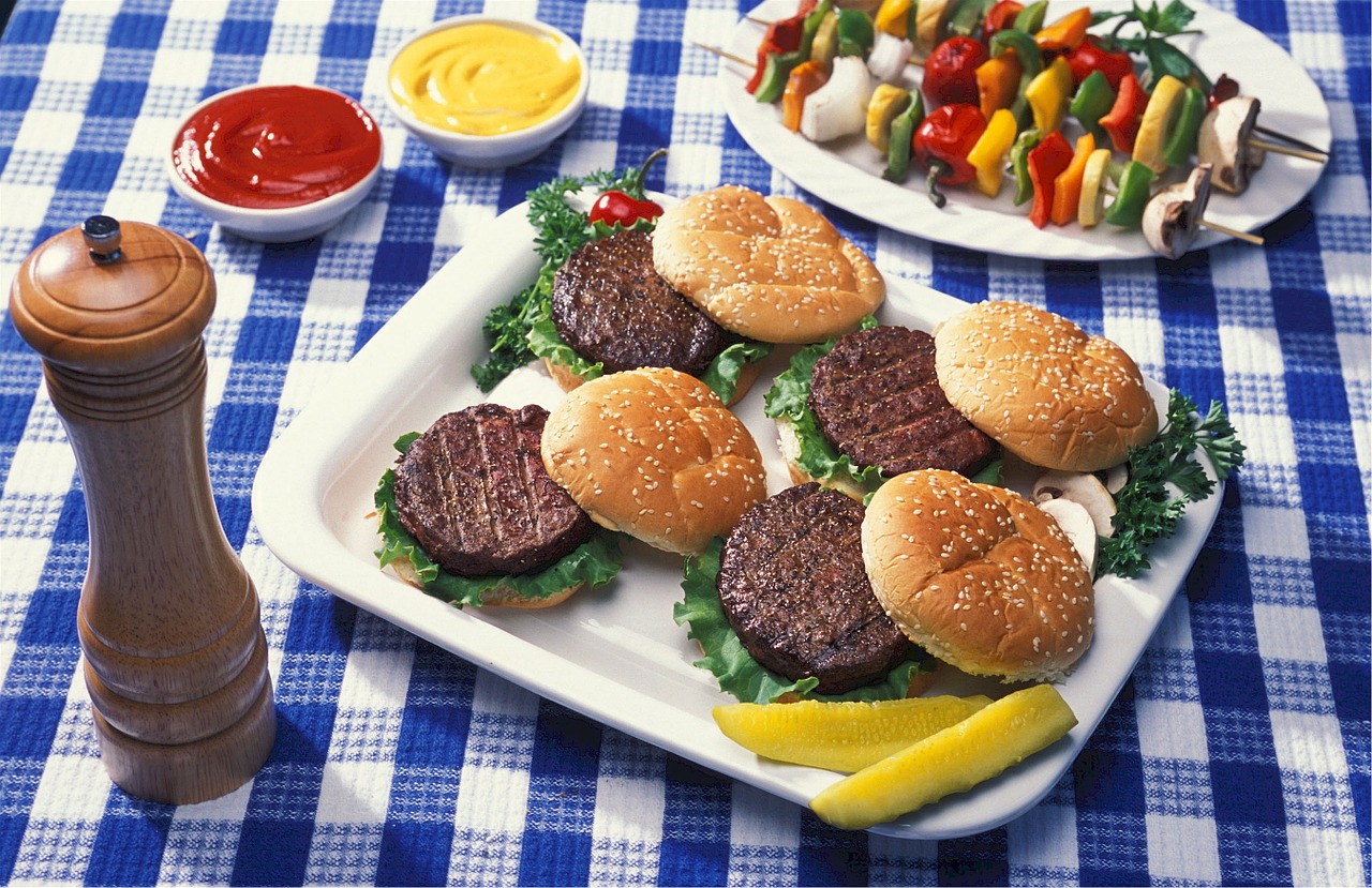 hamburgers kabobs meat free photo