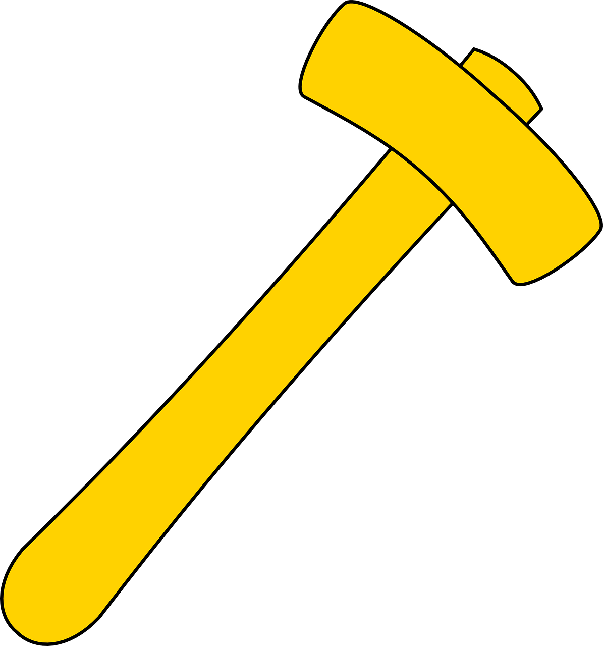 hammer tool yellow free photo