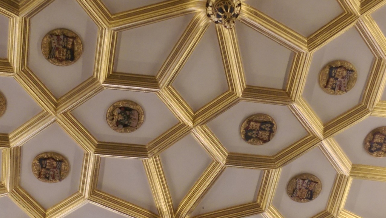 hampton court palace ornate ceiling ceiling free photo