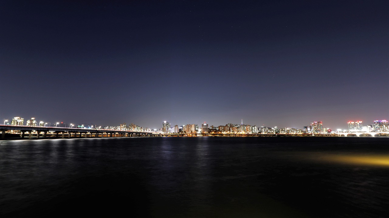 han river night view for free photo