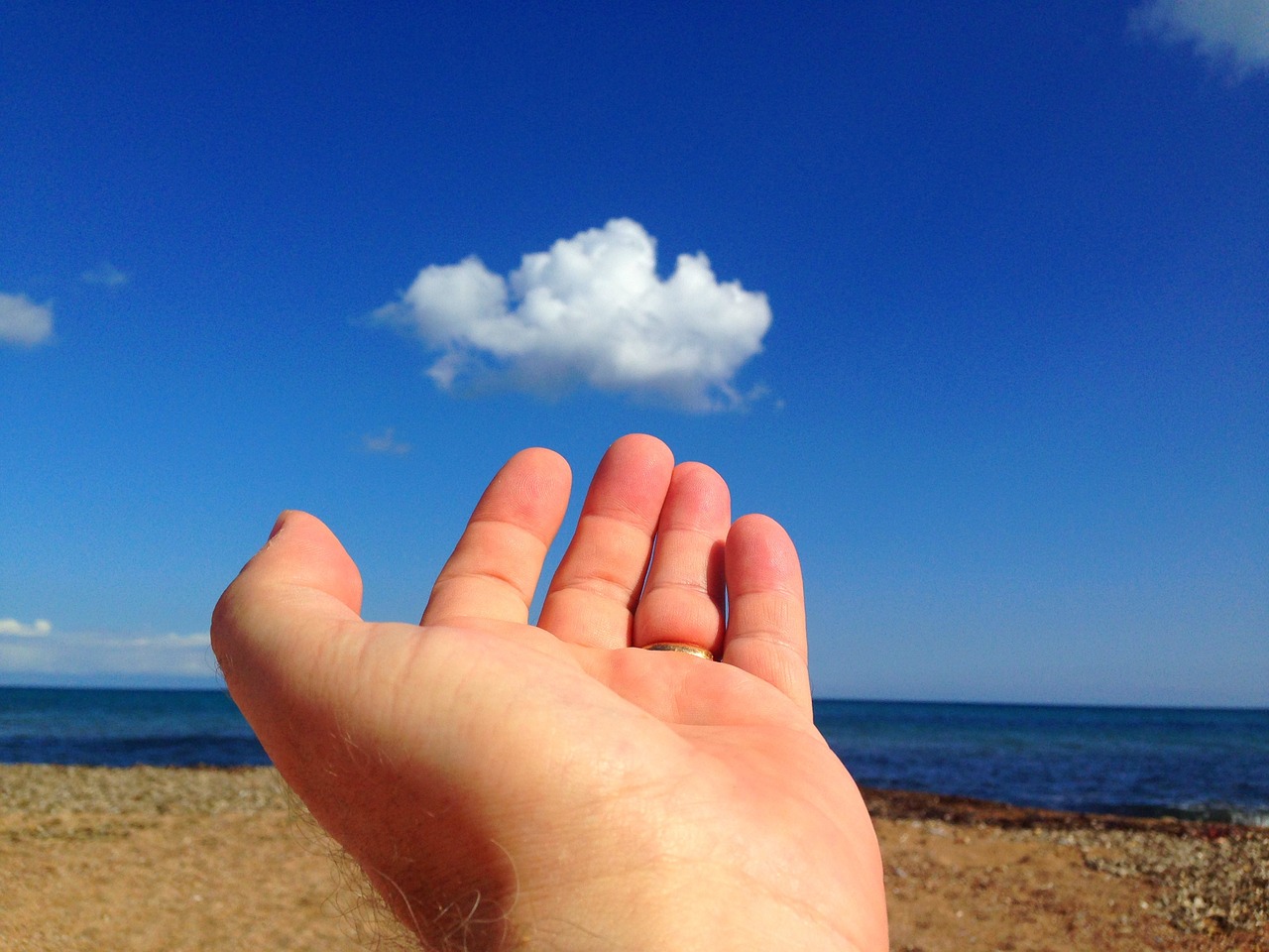 hand sky cloud free photo