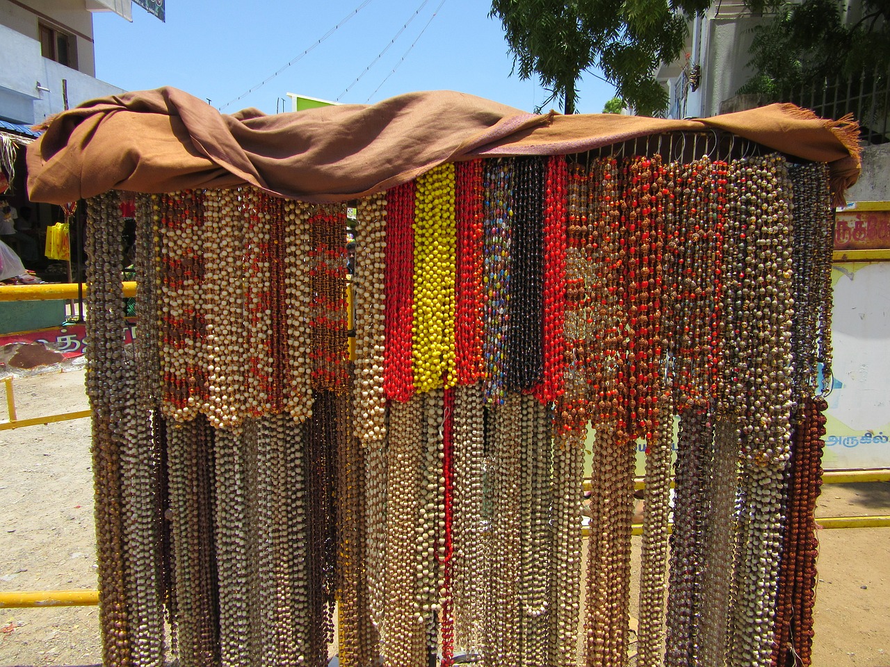 hand made beads street vendor free photo