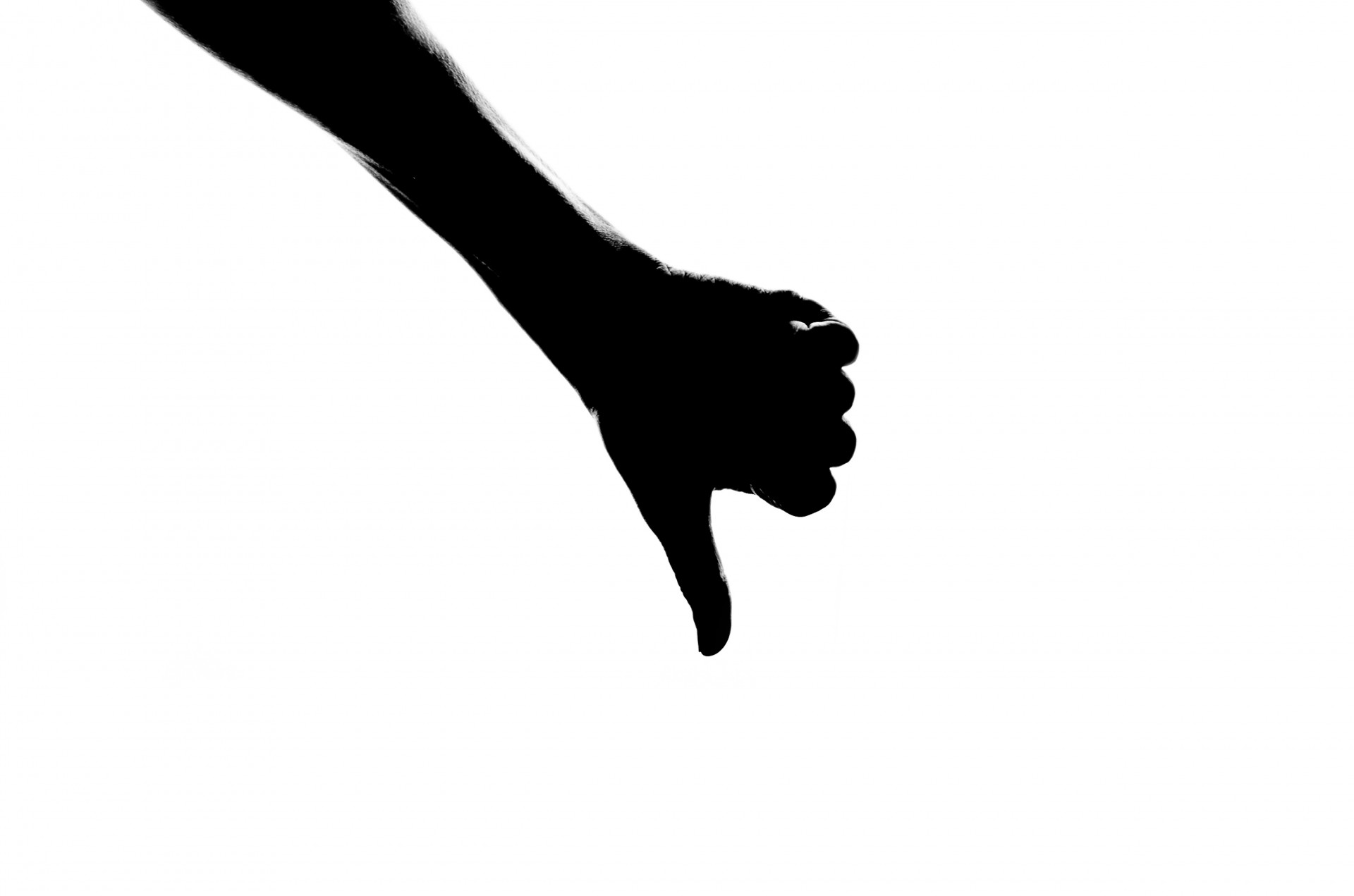 silhouette thumb down free photo