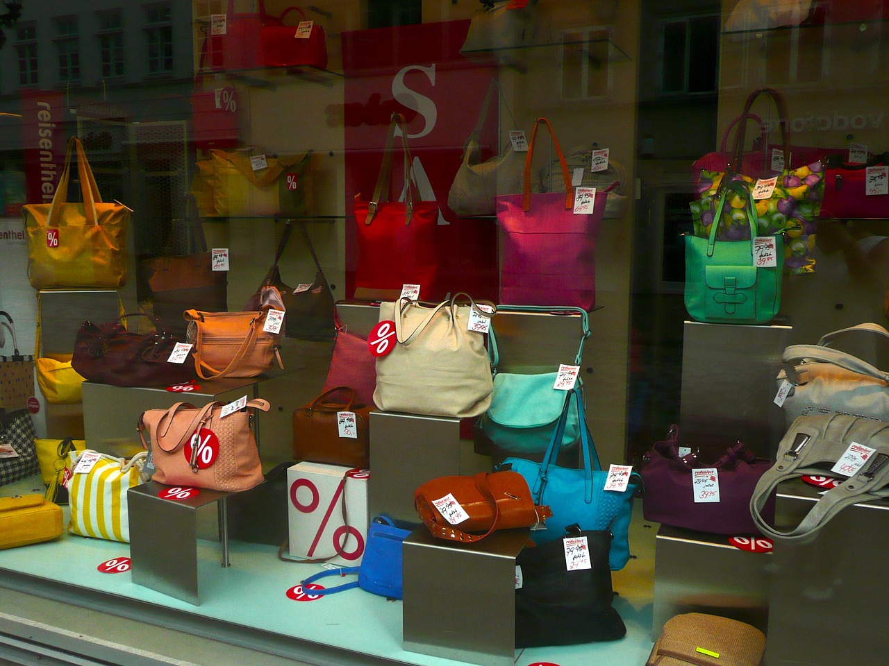 handbags shop window retail free photo