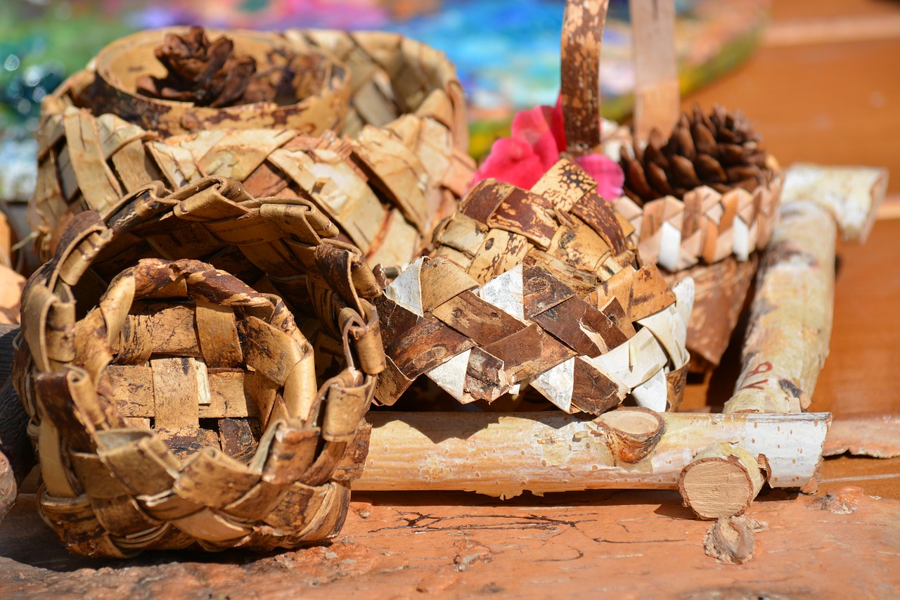 handmade birch bark birch bark weaving free photo