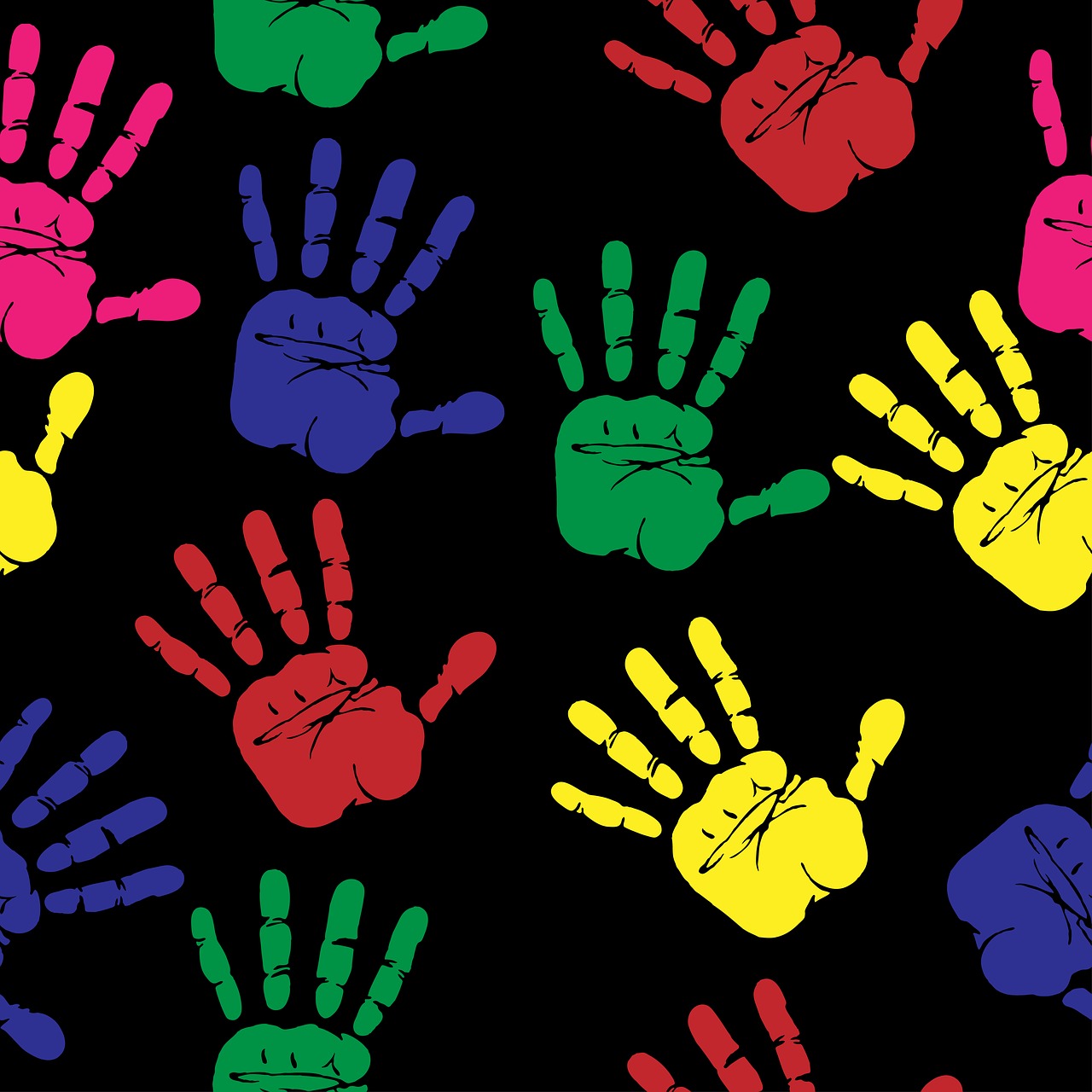 Handprints,hand print,colourful,colorful,print - free image from ...