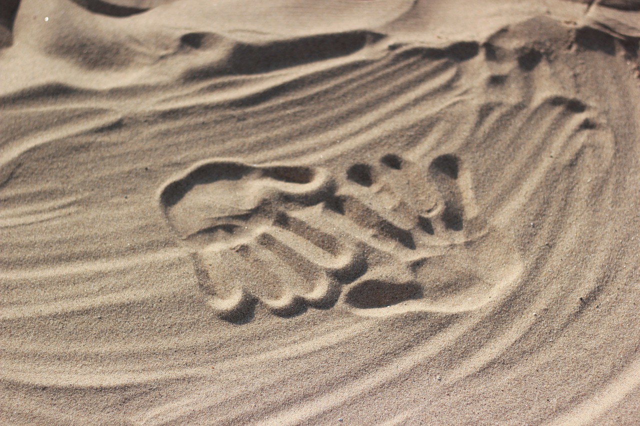 handprints beach sand free photo