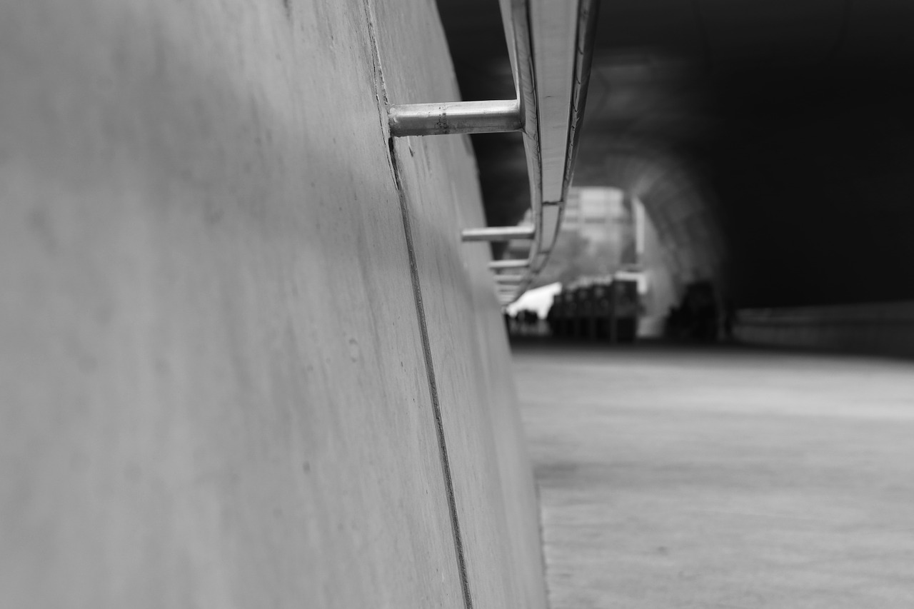 handrail tunnel wall free photo