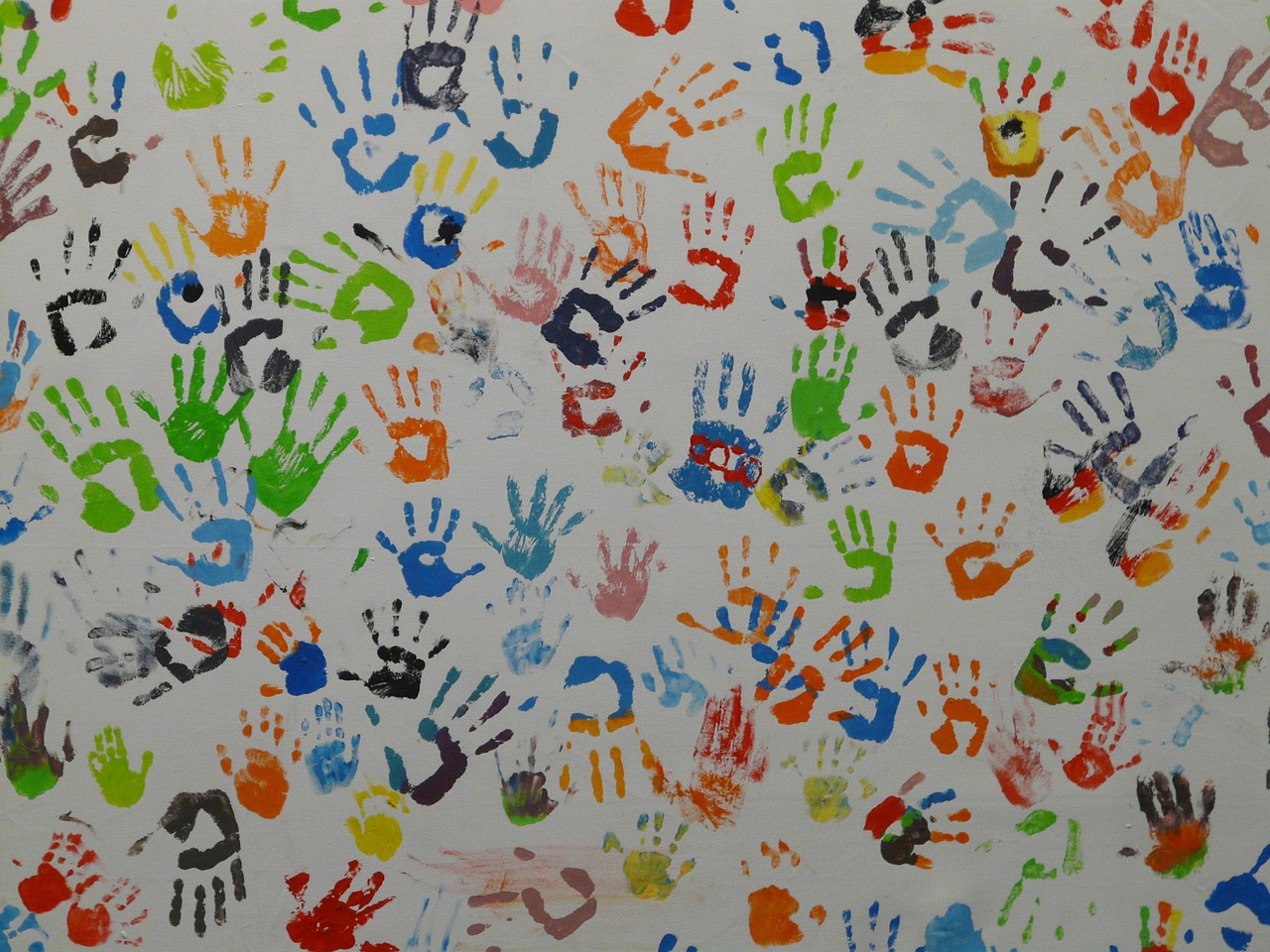 hands color mural free photo