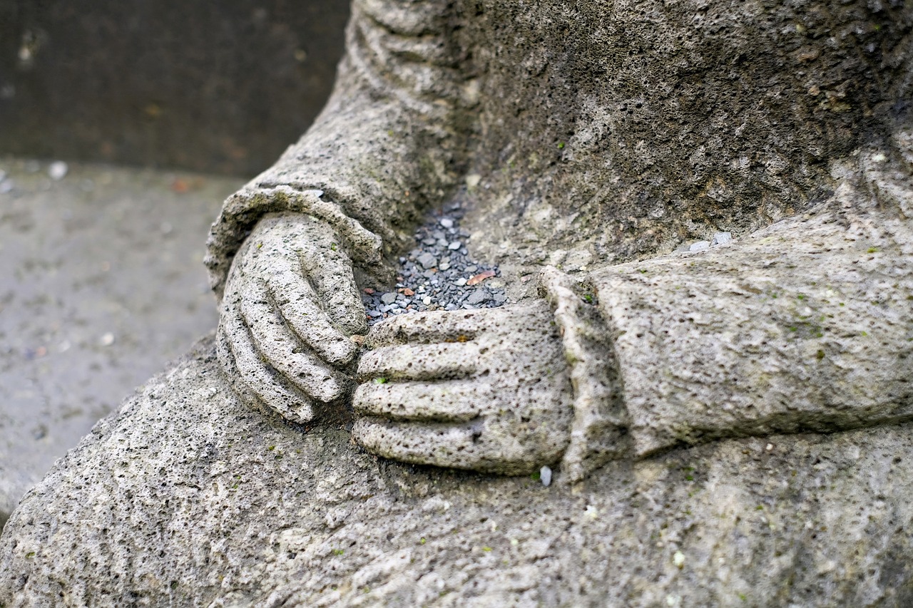 hands sculpture stone free photo